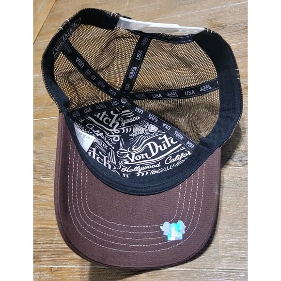 Von Dutch Trucker Hat Snapback Cap Animal Print Brown White Old School main image 9